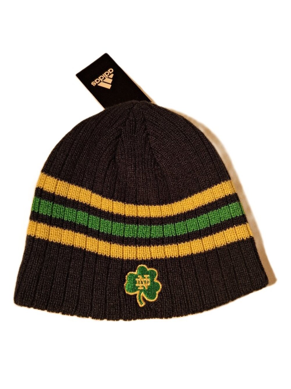 Vintage Notre Dame Fighting Irish Adidas Beanie Hat NWT Youth Skully Shamrock...